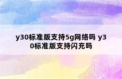 y30标准版支持5g网络吗 y30标准版支持闪充吗